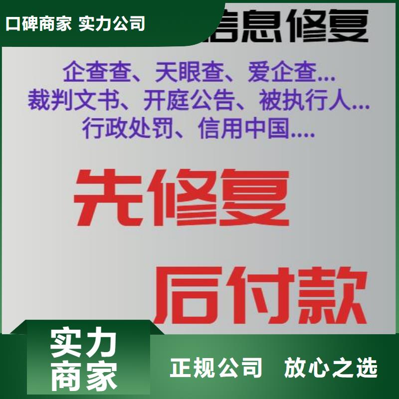 修复-企业裁判文书消除2024专业的团队实力公司